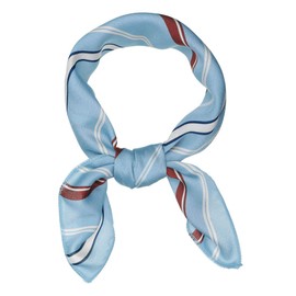 Allegra K Women's Striped Scarf, Neckerchief, Square Scarf, Hair Ornament, Ribbon, Silk, Small, blue (sky blue)
