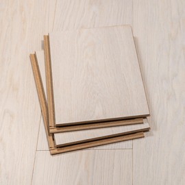 12” Cut Sample Engineered Hardwood Plank Flooring | DIY Click or Glue Installation, Real Wood Veneer,Kid and Pet-Friendly | Evern Silvan 7"