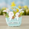 Bow Bunny Basket Metal Die Cuts,Flower Leaf Rabbit Leaf Basket