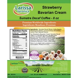 Strawberry Bavarian Cream Sumatra Decaf Coffee (Gourmet, Naturally Flavored, Whole Coffee Beans) (8 oz, ZIN: 563316) - 3 Pack
