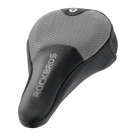 ROCKBROS Bike Seat Cushion with Cushion Airbag Non-Slip Gel Bike Seat Cover for Kids Men Women Breathable & Waterproof Padded Bicycle Seat Cushion Cover for Road MTB Mountain Bike Large