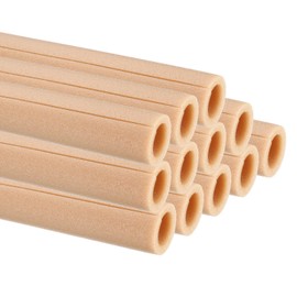 PATIKIL 39.4"Lx1.5"IDx0.4"T Pipe Insulation Foam Tube, 12Pcs Insulating Foam Pipe Covers Heat Preservation for Plumbing Water AC Pipe Sprinkler Spigot, Brown