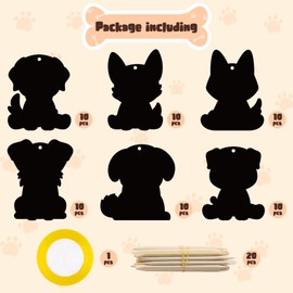 CY2SIDE Puppy Dog Animal Rainbow Color Scratch Bookmarks for Kids DIY Dog Rainbow Color Scratch Craft Kit Birthday Party Decors Puppy Dog Pet Magic Art Rainbow Color Craft Kit for Birthday Party Favor