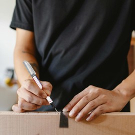 zhuohai 6PCS Deep Hole Marker Pens，Waterproof Construction Markers Marking Tool, Permanent Markers Carpenter Ink Marker Pens for Carpenters Builders Decoration Construction（Black ）