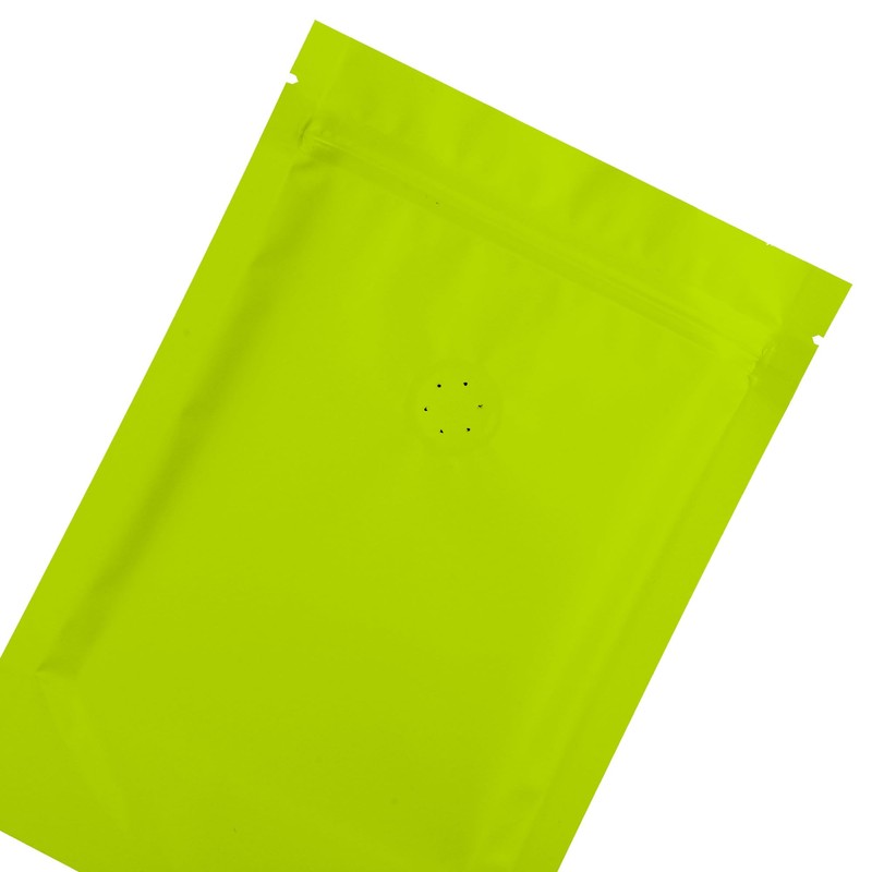 QQ Studio Lime Green Foil Coffee Packaging Bags with Zipper