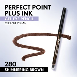 COVERGIRL Perfect Point Plus Ink Gel Eye Pencil, Pigmented, Long-Wearing, Vegan Formula, Shimmering Brown 280, 0.01oz