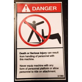 Hyster DECAL DANGER 2-1302 NOT MAN LIFT 4"X6" OEM QUALITY