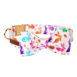 Unique style paws Easter Dog Collar, Holiday Bunny Eggs Dog Collar Bowtie, Pet Collar Bow for Small Medium Large Dogs