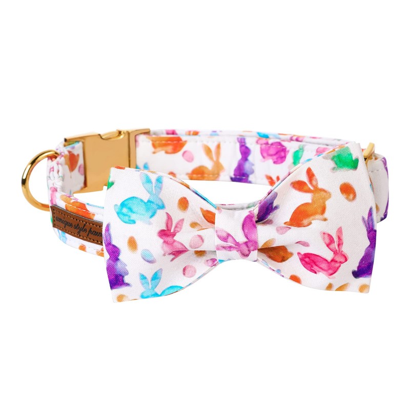 Unique style paws Easter Dog Collar, Holiday Bunny Eggs Dog