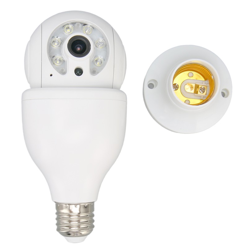 WiFi Security Camera 1080P Night Vision Motion Detection E27 Screw