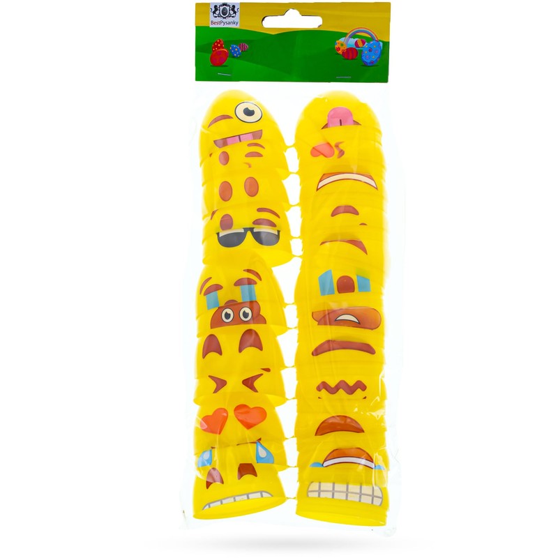 BestPysanky Set of 12 Facial Expressions Plastic Easter Eggs 2.25