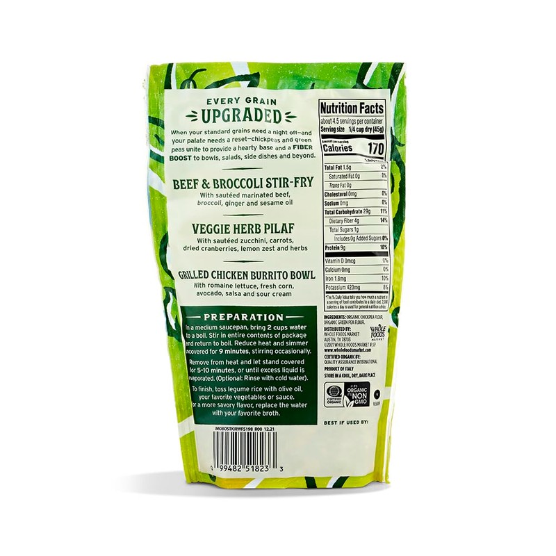 Whole Foods Market Organic Chickpea & Green Pea Rice Alternative,
