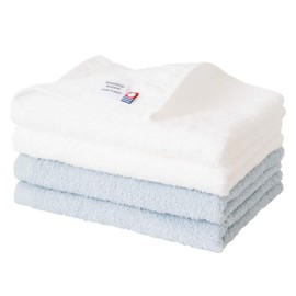 Broome Imabari Towel, Certified, Fleur Towel, Soft, Absorbent, Quick Drying, Easy to Use, Thin, Made in Japan, Assortment (Fuji and Lily), Set of 4 Face Towels