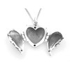 925 Sterling Silver HEART Photo Locket Opening Angel Wings Pendant