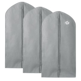 Lucky Monet 3 Pack Suit Bags for Travel & Closet Storage - 50" Hanging Garment Bags for Men Travel Suit Cover Travel Zipper Bags with Round Clear Window (24” x 50”, Grey)