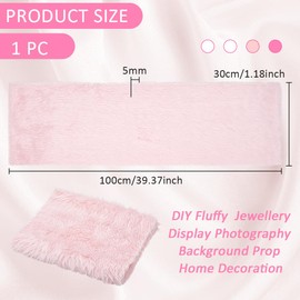 BENECREAT Fluffy Solid Shaggy Faux Fur Fabric Pink Soft Faux Fur Fabric 100*30cm Craft Fabric Plush Fabric Craft Photo Prop Background Floor Decoration Carpet