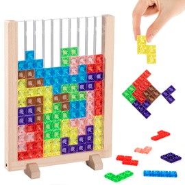 Montessori Toy from 3 4 5 Years, 3D Transparent Intelligence Puzzle Game, Colourful Blocks, Brain Toy, Educational Toy, Gift for Children, Boys, Girls