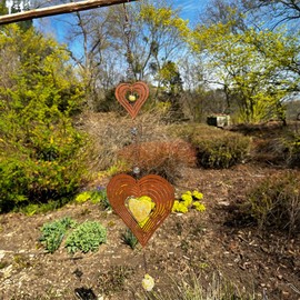 Rust decoration for your house entrance, garden or balcony, decorative heart pendant, a touch of vintage decoration, stylish garden decoration, eye-catcher on the front door, country house style in no