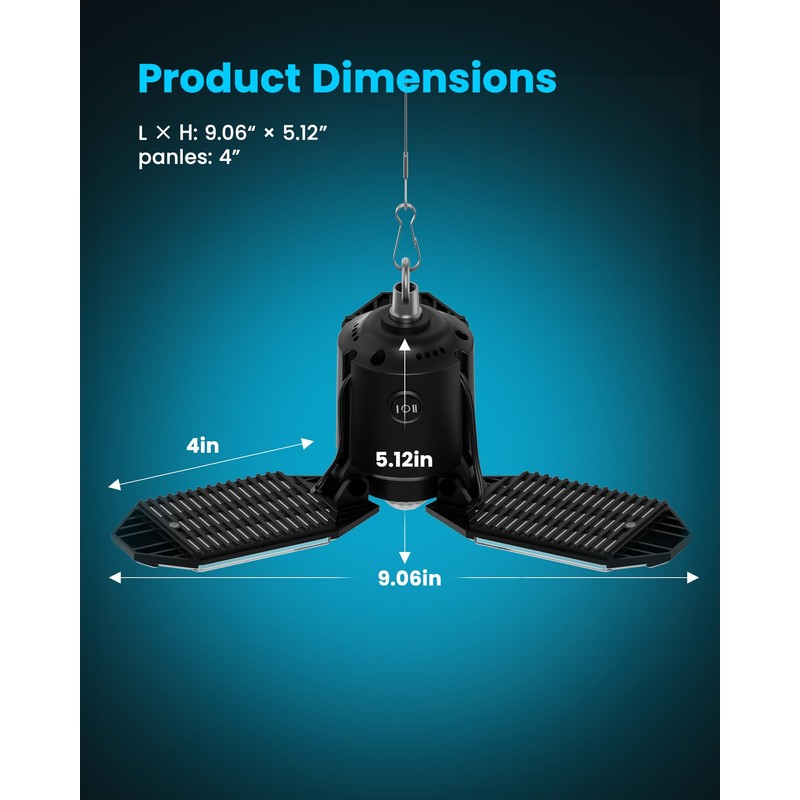 Kryoza Plug-in Motion Sensor Garage Light 2 Pack, 8000LM Motion