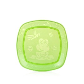 Nûby Nuby Fun Feeding Square Plate - Durable - Fun - Travel - BPA Free - Green