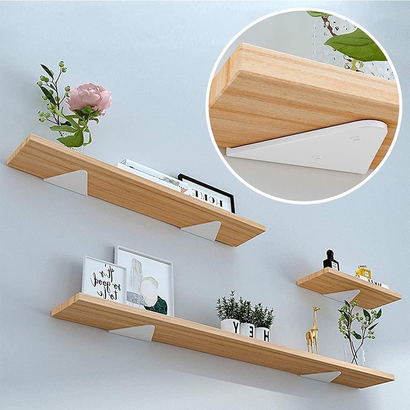 Pack of 2 Floating Shelf Brackets, Triangular Wall Bracket, Shelf