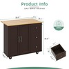 Shintenchi Rolling Kitchen Island Cart with Folding Drop Leaf Breakfast