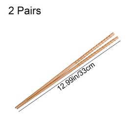 4 Pcs Extra Long Hot Pot Chopsticks Wooden Cooking Chopsticks Anti-skid Reusable Chopsticks for Hot Pot Frying Cooking Noodle 33cm in Length