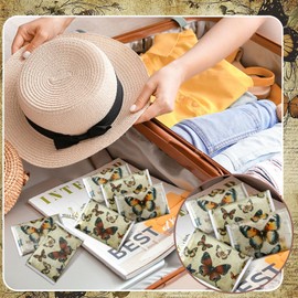 Fourluoo 50 Pack Butterfly Pocket Tissues Individual Packs Retro Butterfly Pocket Facial Bulk 3 Ply Wallet Travel Tissues for Summer Wedding Party Supplies