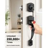 Tinewa Camelot Black Front Door Handle and Deadbolt Set, Front
