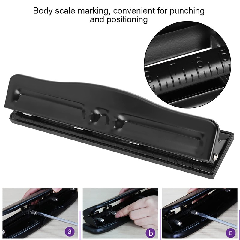 4 Hole Paper Punch Puncher, 999D Adjustable Hole Punch 10
