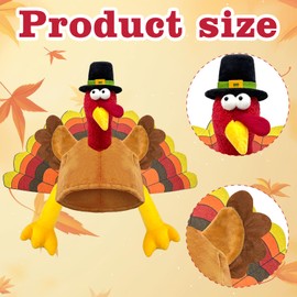 Dnicukii Thanksgiving Roasted Turkey Hat, Funny Novelty Turkey Hat for Adults Thanksgiving Party Favor Supplies