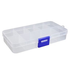 Assortment box for small parts, transparent, with lid and closure, pearl box, 12.8 x 6.5 x 2.2 cm, 1 piece