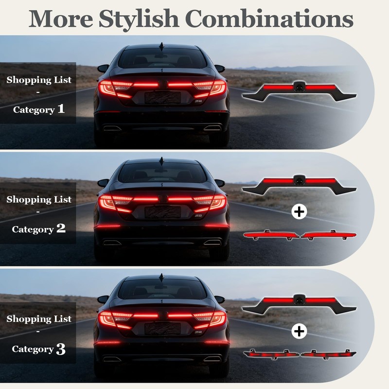 TBHOO Rear Tailgate Trunk Lights Lid for 10th Gen Honda