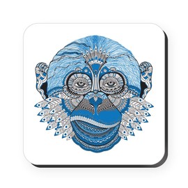 Square Coaster (Set of 4) Chinese New Year Monkey 2016 Lucky Blue