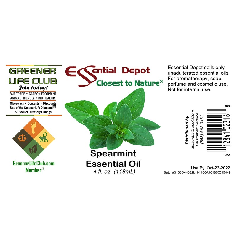 Essential Depot Spearmint Essential Oil - GC/MS Tested - Supplied