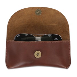 CestAntiQ Leather Sunglass Case, Slim & Flexible Eyewear Pouch for Men & Women, Genuine Leather Glasses Holder, Compact Eyeglass Sleeve, Spectacle Protector, Travel Sunglasses Case