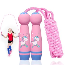 TZQFROCE Skipping Rope Children 6 Years Adjustable Skipping Rope Children 8 Years Rope Skipping Rope with Wooden Handle for Boys Girls Friends School Lawn - 260 cm