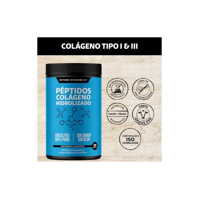 Péptidos Colágeno Hidrolizado Tipo I III Beyond Vitamins (300 gram)