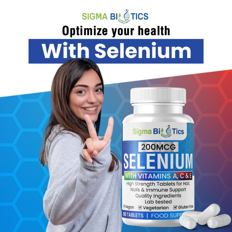 SigmaBiotics Selenium with Vitamins A, C & E - Promotes