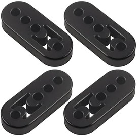 Rubber Exhaust Hanger 4 Pack, 4 Holes Adjustable Muffler Hanger, Universal Muffler Exhaust System, Insulator Bushing Mount, Weather-Proof High Density Tail Pipe Hanger