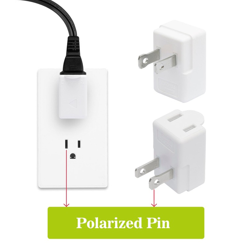 90 Degreen 2 Prong Adapter, Plugrand Up Angled Nema 1-15P