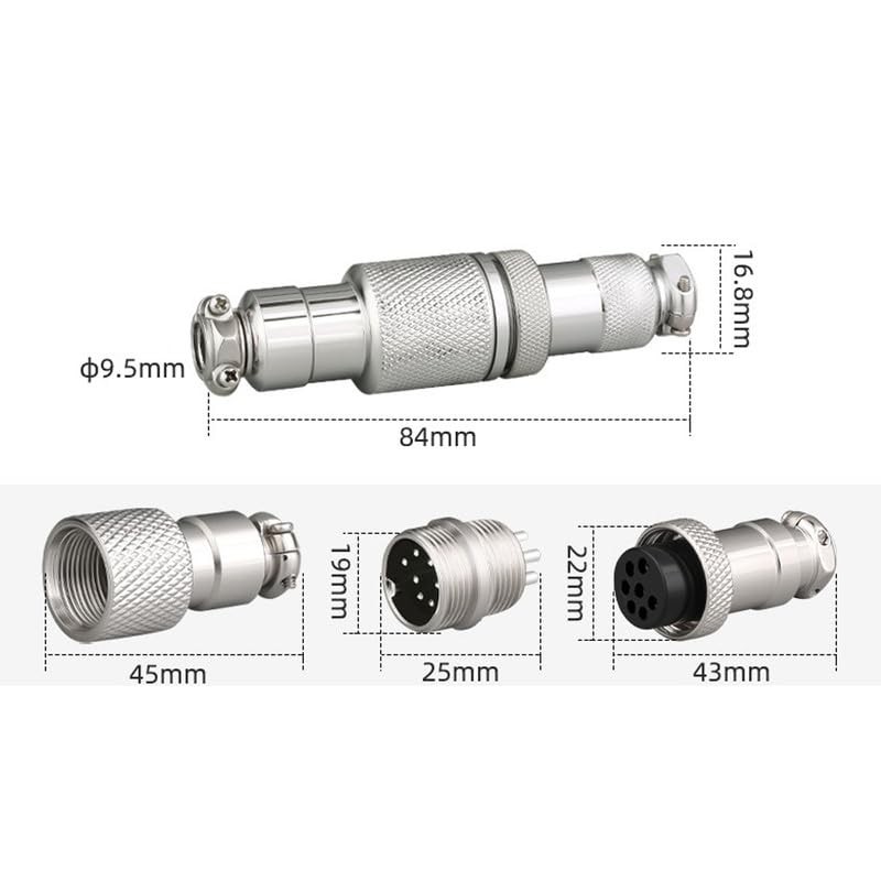 GX20 - Conector de aviación de 7 pines, GX20, adaptador