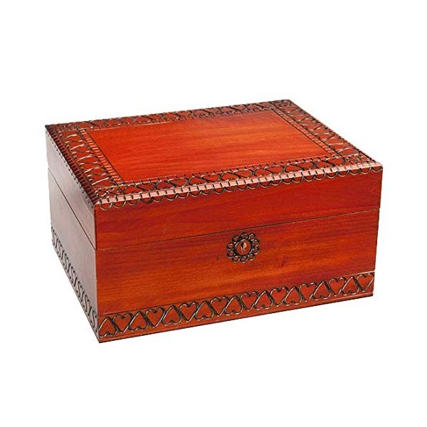 Enchanted World of Boxes Large Vintage Decorative Wooden Keepsake Box with Lock and Key – Also A Desk Jewelry Box That Makes A Fascinating Decoration – Great Gift for Adults, Teens, and Children