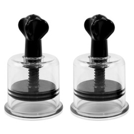 Sarini 2 Piece Cupping Set, Vacuum Rotary Suction Cup Cupping Device, Adjustable Therapy Cups for Treating Back, Neck, Shoulders and Body (Black)