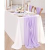 2 Packs Light Purple Chiffon Table Runner 27x120 Inches Elegant