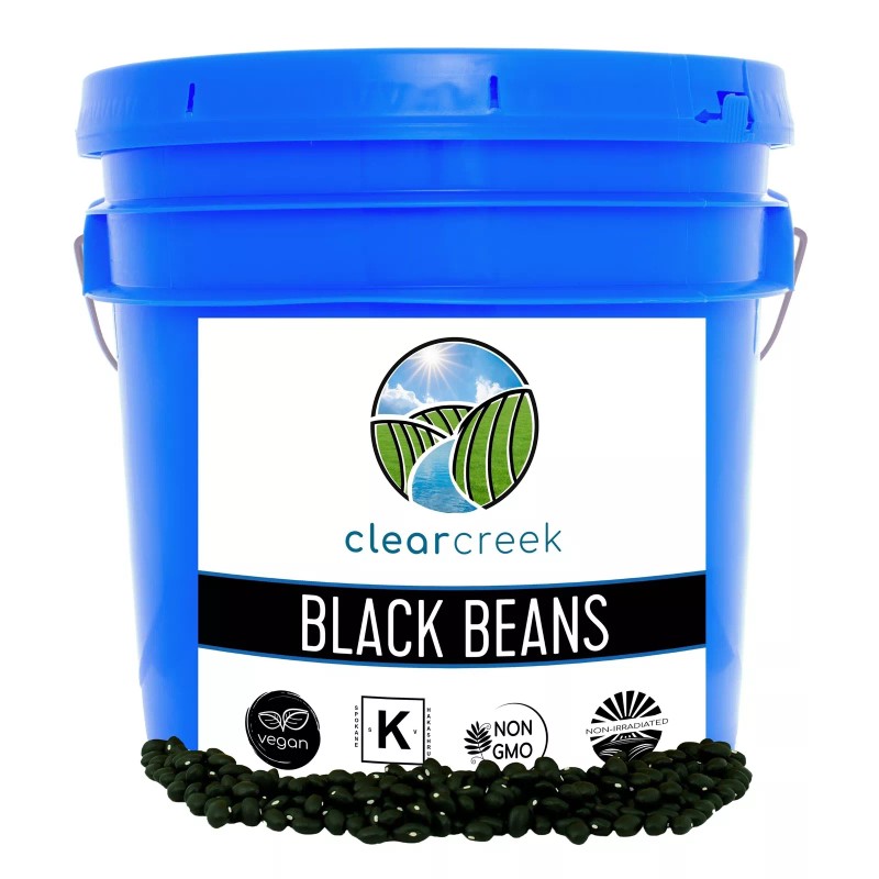 Clear Creek Black Beans 25 lb Bucket