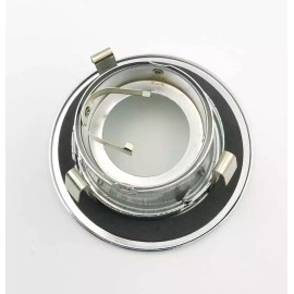 Metro Lighting 2 PACK, 3" RECESSED CAN LIGHT MR16 SHOWER TRIM FROSTED  LENS WHIT CHROME RING
