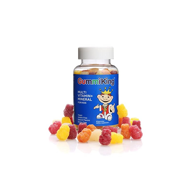 Gummi King Multivitamin and Mineral Supplement, Strawberry/Lemon/Orange/Grape/Cherry/Grapefruit, 60 Count by