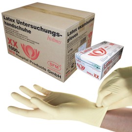 SFM ® BIOLIMES Latex XS S M L XL White Powder-Free Fully Textured Disposable Gloves Examination Gloves Pack of 100 m 1000.00