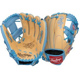 Rawlings | Select Pro Lite Series Francisco Lindor Youth Baseball Glove | 11.5" | Right Hand Throw | Camel/Columbia Blue